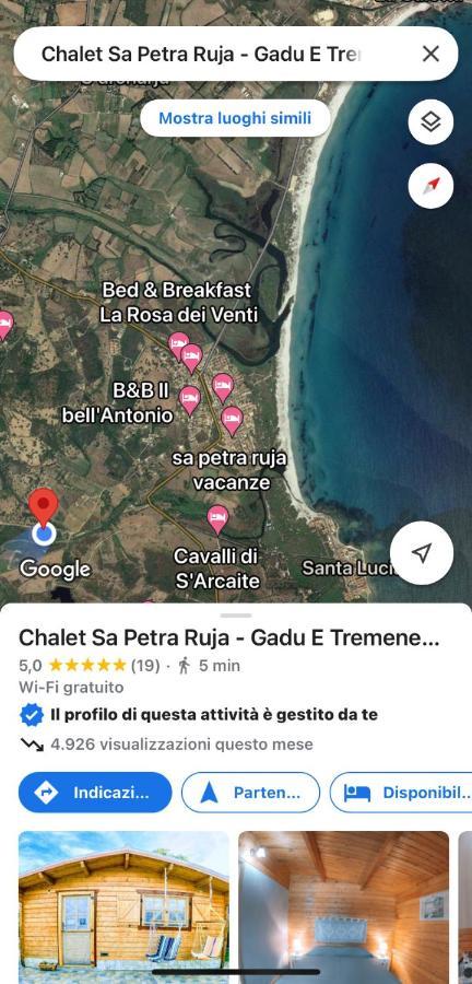 Chalet Sa Petra Ruja - Gadu E Tremene Siniscola Buitenkant foto